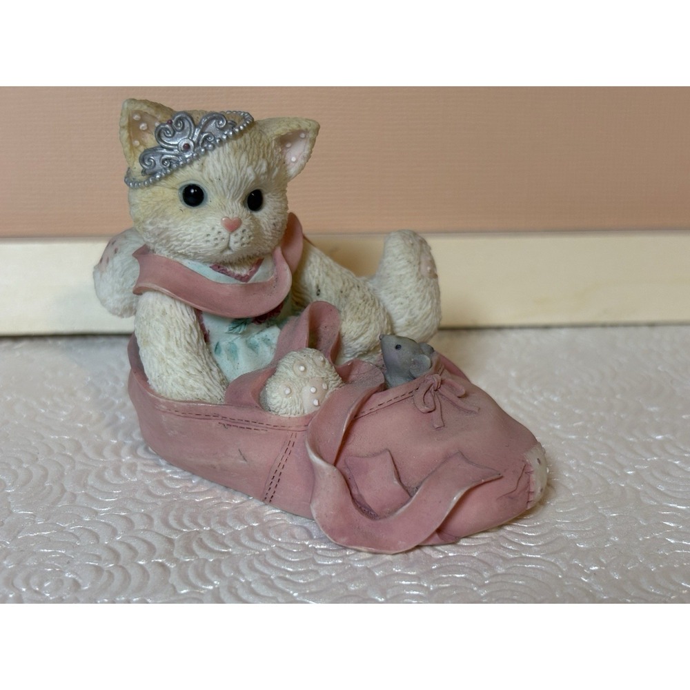 Calico Kittens Kitten in Pink Ballet Slipper Mouse Tiara Figurine